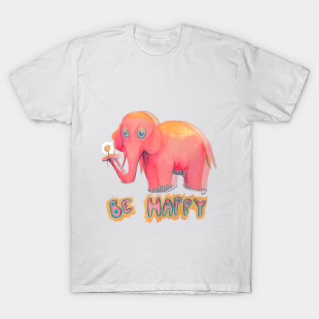 Pink Elephant T-Shirt by Emptynutcase